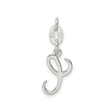 Sterling Silver Script Initial Pendant, Cursive Letter E Charm for Women