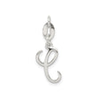 Sterling Silver Script Initial Pendant, Cursive Letter E Charm for Women