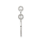 Sterling Silver Initial D Charm Pendant, Cursive Script Design, Polished Finish