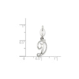 Sterling Silver Initial D Charm Pendant, Cursive Script Design, Polished Finish