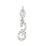 Sterling Silver Letter G Pendant, Script Initial Charm with Flowing Cursive Design