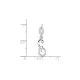 Sterling Silver Letter G Pendant, Script Initial Charm with Flowing Cursive Design