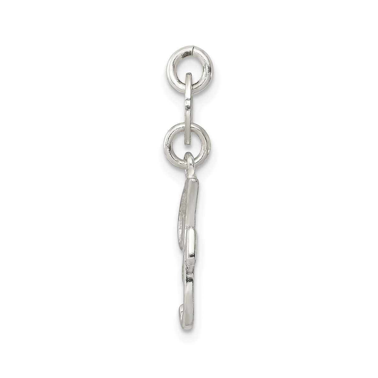 Sterling Silver Initial J Pendant Charm, Script Monogram Letter Jewelry for Necklace or Bracelet