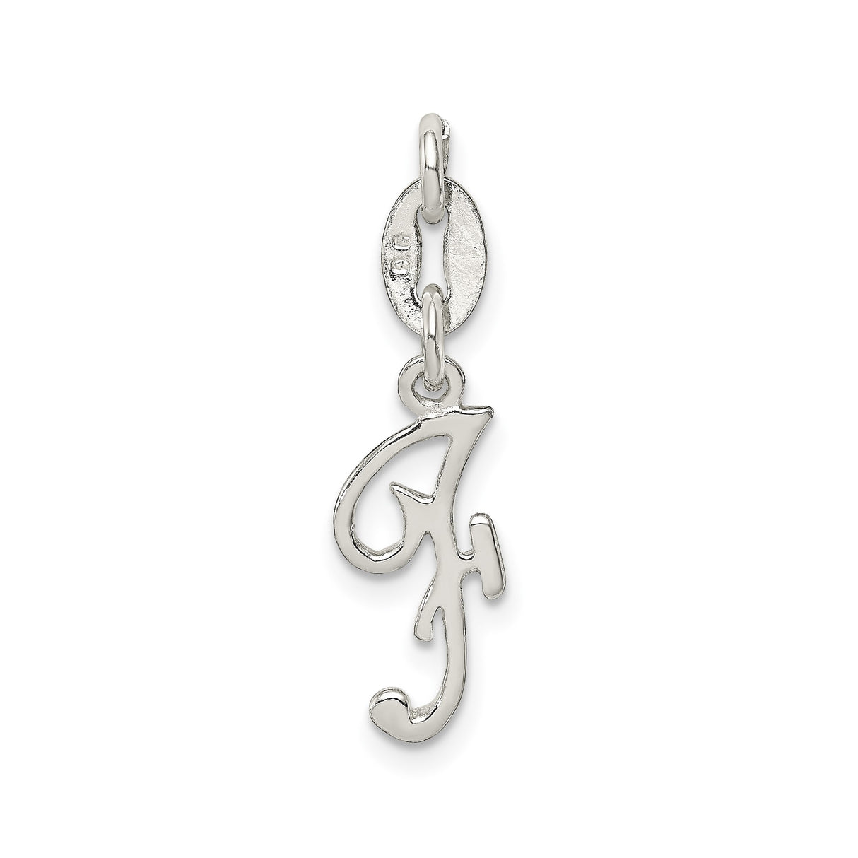 Sterling Silver Initial J Pendant Charm, Script Monogram Letter Jewelry for Necklace or Bracelet