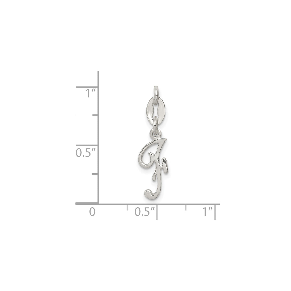 Sterling Silver Initial J Pendant Charm, Script Monogram Letter Jewelry for Necklace or Bracelet