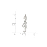 Sterling Silver Initial J Pendant Charm, Script Monogram Letter Jewelry for Necklace or Bracelet