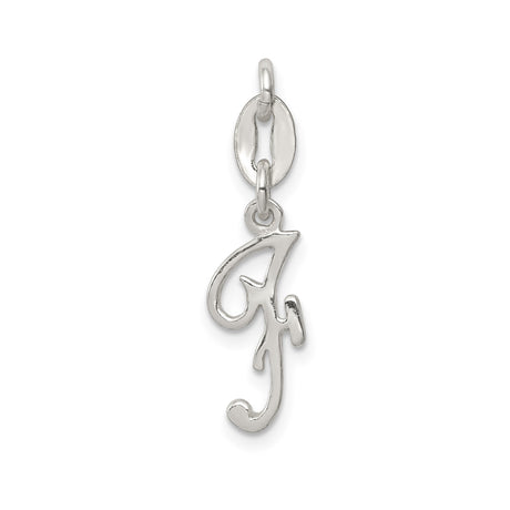 Sterling Silver Initial J Pendant Charm, Script Monogram Letter Jewelry for Necklace or Bracelet