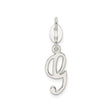 Sterling Silver Letter G Pendant Charm, Polished Script Initial Monogram Jewelry for Women