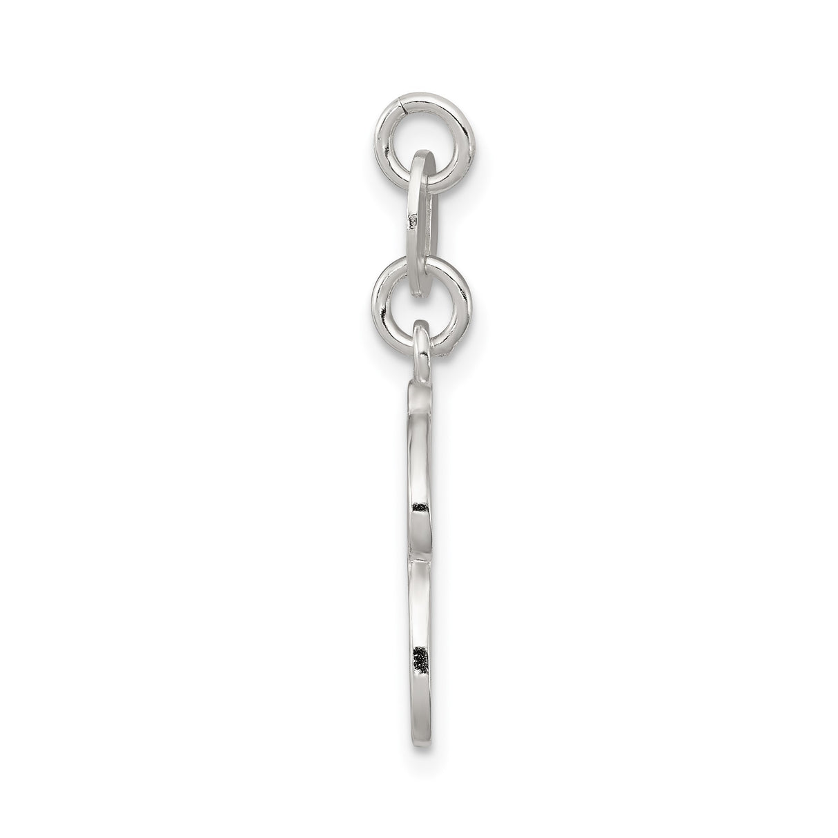 Sterling Silver Script Initial R Pendant, Polished Cursive Letter Charm