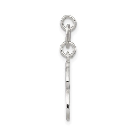 Sterling Silver Script Initial R Pendant, Polished Cursive Letter Charm
