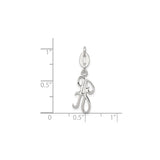 Sterling Silver Script Initial R Pendant, Polished Cursive Letter Charm