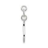 Sterling Silver Initial J Pendant, Polished Cursive Letter Charm for Women or Unisex Wear