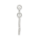 Sterling Silver Pendant, Script Letter G Initial Charm, Polished Cursive Monogram Design