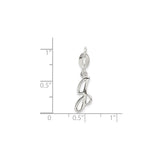 Sterling Silver Pendant, Script Letter G Initial Charm, Polished Cursive Monogram Design