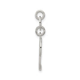 Sterling Silver Script Initial J Pendant, Polished Cursive Letter Charm for Women