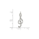 Sterling Silver Script Initial J Pendant, Polished Cursive Letter Charm for Women