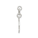 Sterling Silver Script Initial R Pendant, Polished Cursive Letter Charm for Women