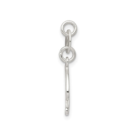 Sterling Silver Script Initial R Pendant, Polished Cursive Letter Charm for Women