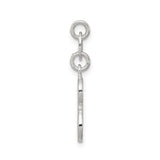 Sterling Silver Letter S Pendant, Polished Script Initial Charm for Necklace or Bracelet