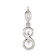 Sterling Silver Letter S Pendant, Polished Script Initial Charm for Necklace or Bracelet