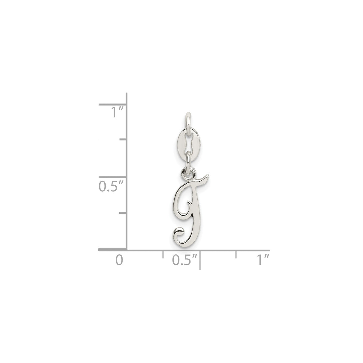 Sterling Silver Initial J Pendant Charm, Cursive Script Letter for Women