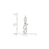 Sterling Silver Initial J Pendant Charm, Cursive Script Letter for Women