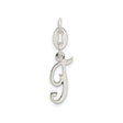 Sterling Silver Initial J Pendant Charm, Cursive Script Letter for Women