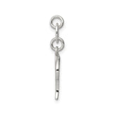 Sterling Silver Letter P Pendant, Script Initial Charm with Flowing Monogram Design for Women