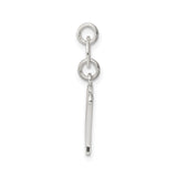 Sterling Silver Pendant, Script Initial W Letter Charm with Flowing Monogram Design