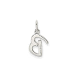 Sterling Silver Initial B Pendant, Script Letter Charm in Monogram Style for Women