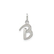 Sterling Silver Initial B Pendant, Script Letter Charm in Monogram Style for Women