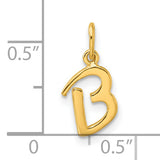 Polished Letter B Initial Charm Pendant in Real 925 Sterling SIlver