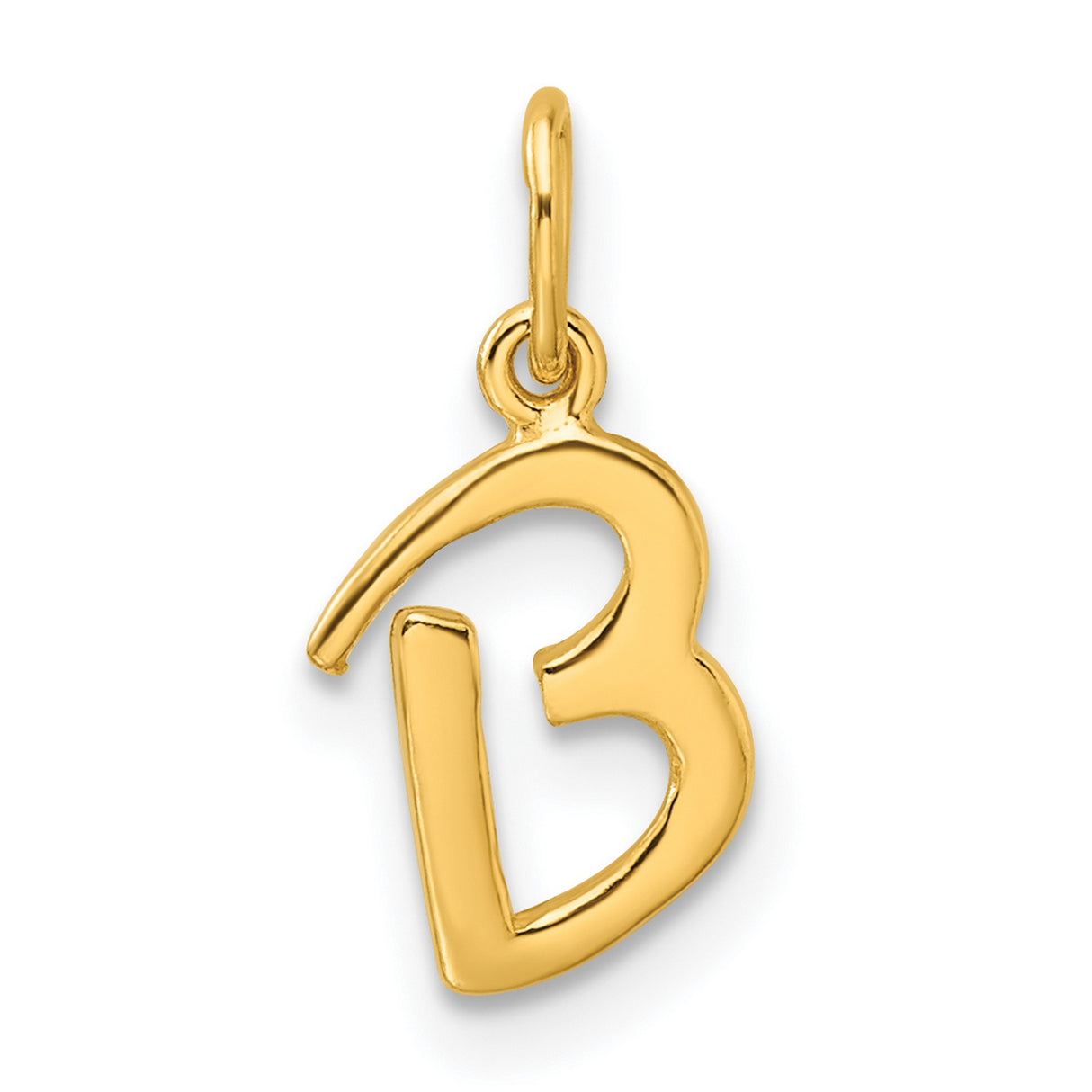 Polished Letter B Initial Charm Pendant in Real 925 Sterling SIlver