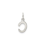 Sterling Silver Initial C Pendant Charm, Polished Block Letter Monogram Jewelry