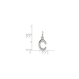 Sterling Silver Initial C Pendant Charm, Polished Block Letter Monogram Jewelry