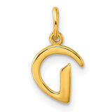 Polished Letter D Initial Charm Pendant in Real 925 Sterling SIlver