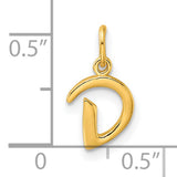 Polished Letter D Initial Charm Pendant in Real 925 Sterling SIlver