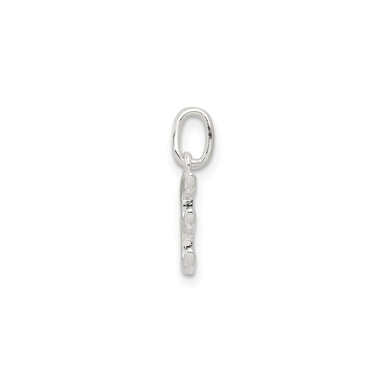 Sterling Silver Letter E Pendant, Cursive Initial Charm with Polished Finish
