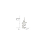 Sterling Silver Letter E Pendant, Cursive Initial Charm with Polished Finish