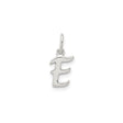 Sterling Silver Letter E Pendant, Cursive Initial Charm with Polished Finish
