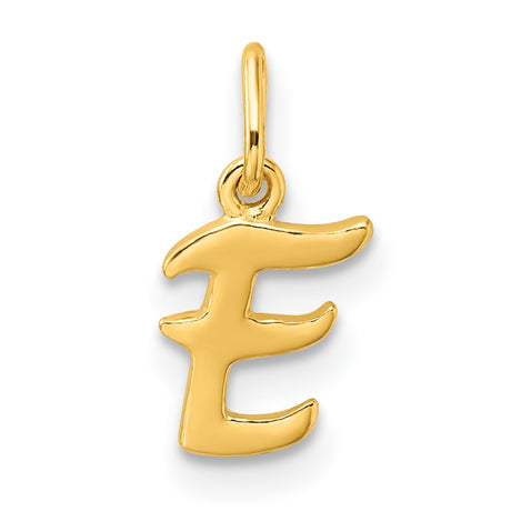 Polished Letter E Initial Charm Pendant in Real 925 Sterling SIlver