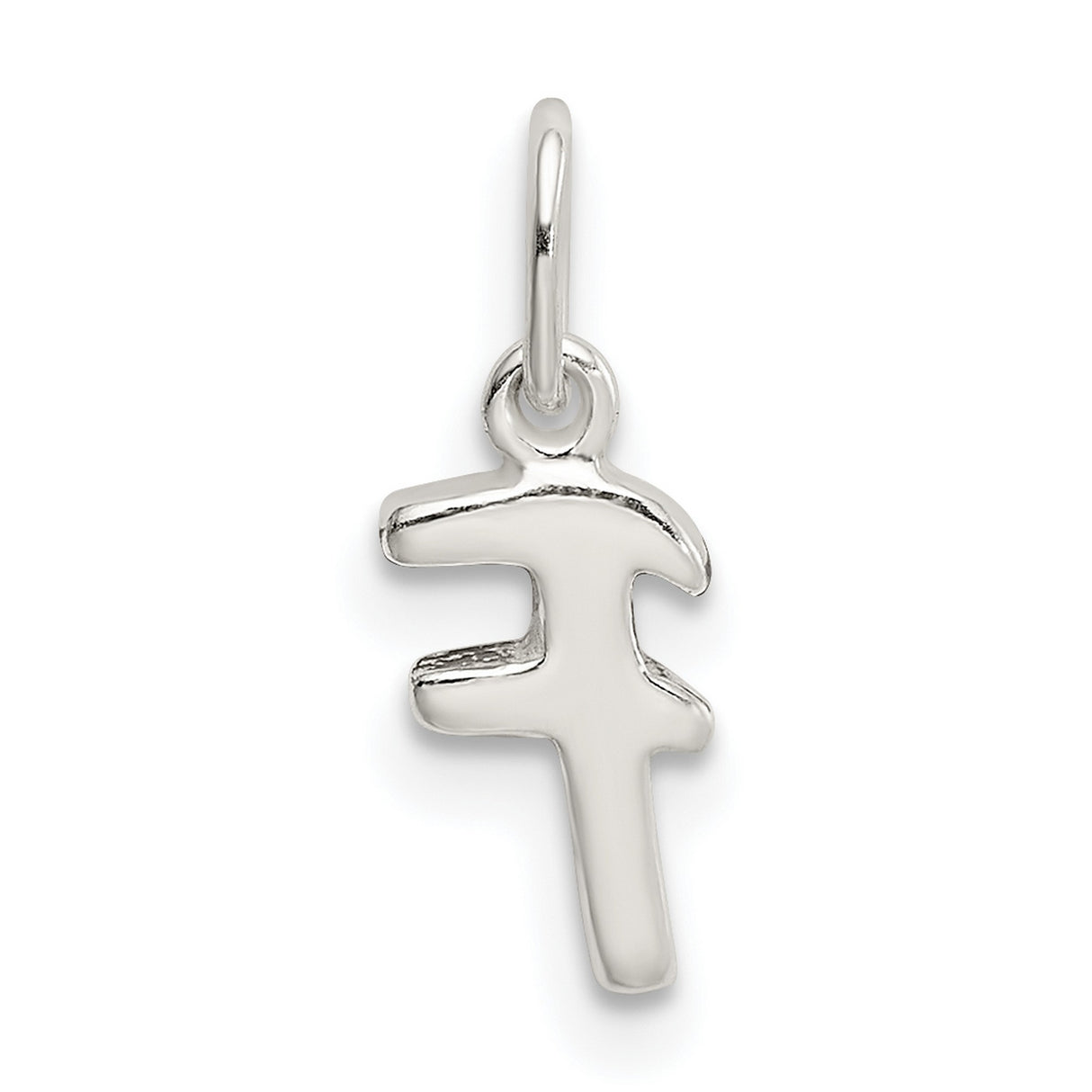 Initial F Charm Pendant in Real 925 Sterling Silver