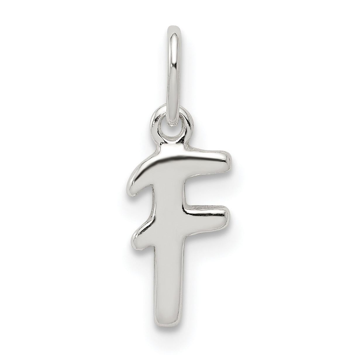 Initial F Charm Pendant in Real 925 Sterling Silver