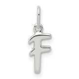Initial F Charm Pendant in Real 925 Sterling Silver
