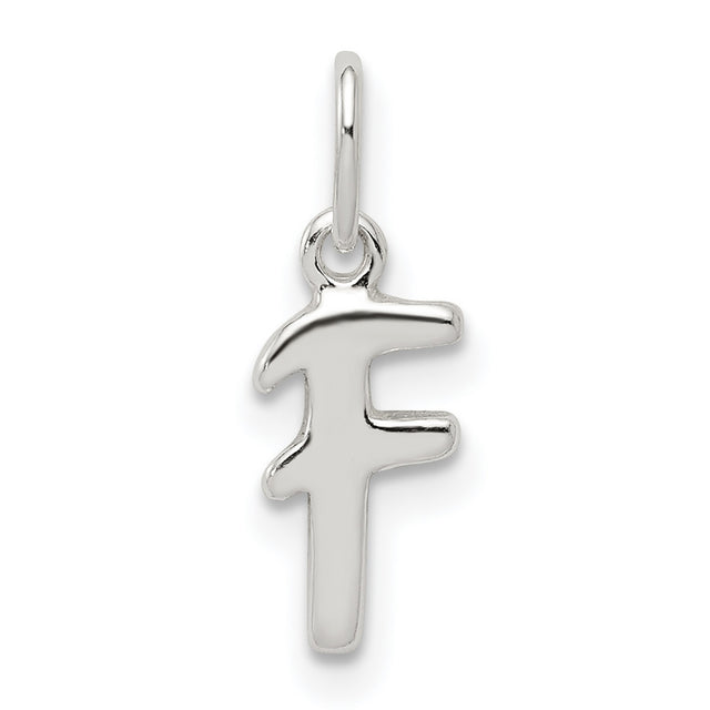 Initial F Charm Pendant in Real 925 Sterling Silver