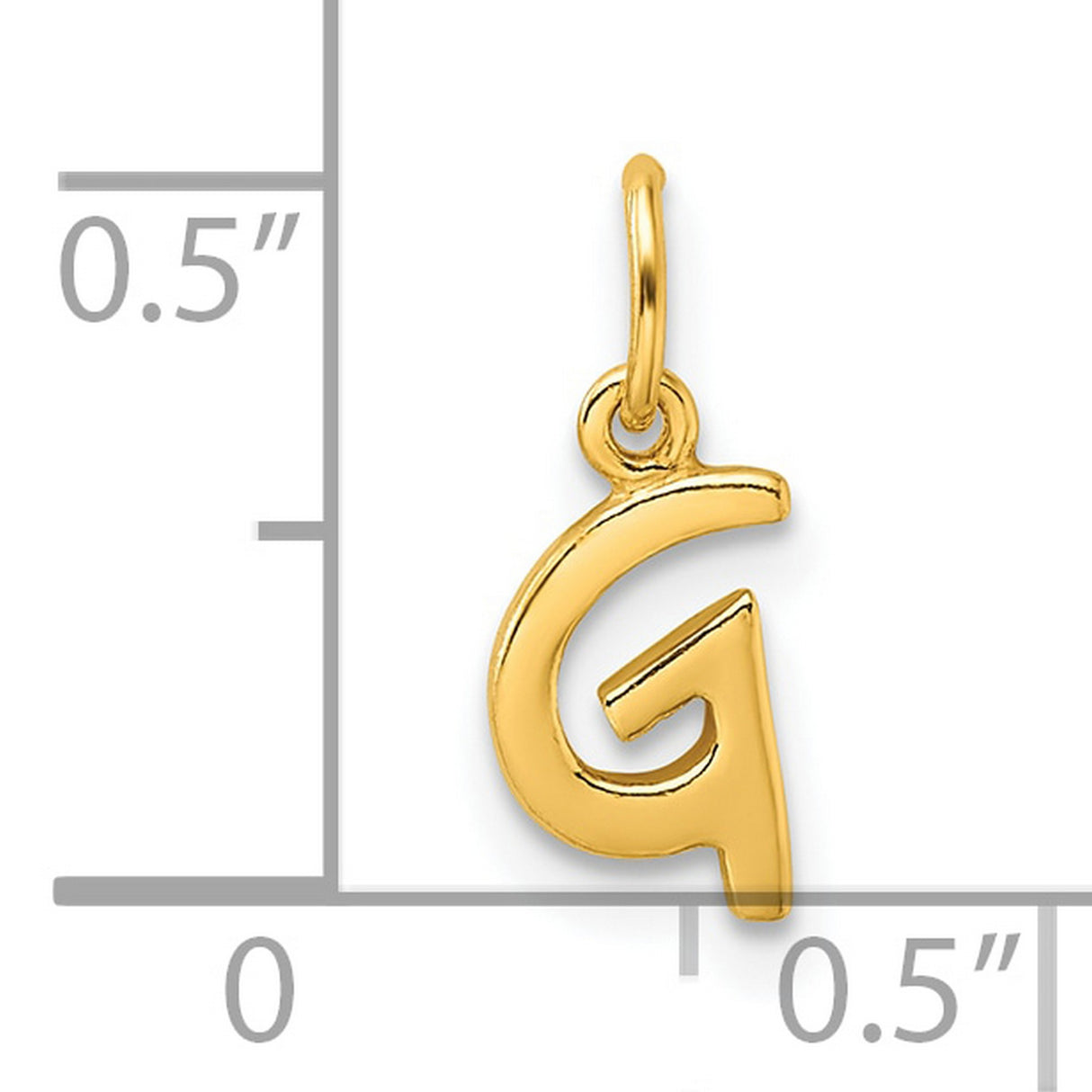 Polished Letter G Initial Charm Pendant in Real 925 Sterling SIlver