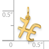 Polished Letter H Initial Charm Pendant in Real 925 Sterling SIlver