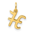Polished Letter H Initial Charm Pendant in Real 925 Sterling SIlver