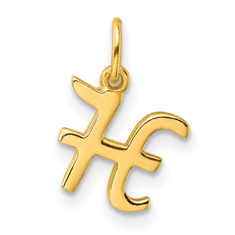 Polished Letter H Initial Charm Pendant in Real 925 Sterling SIlver
