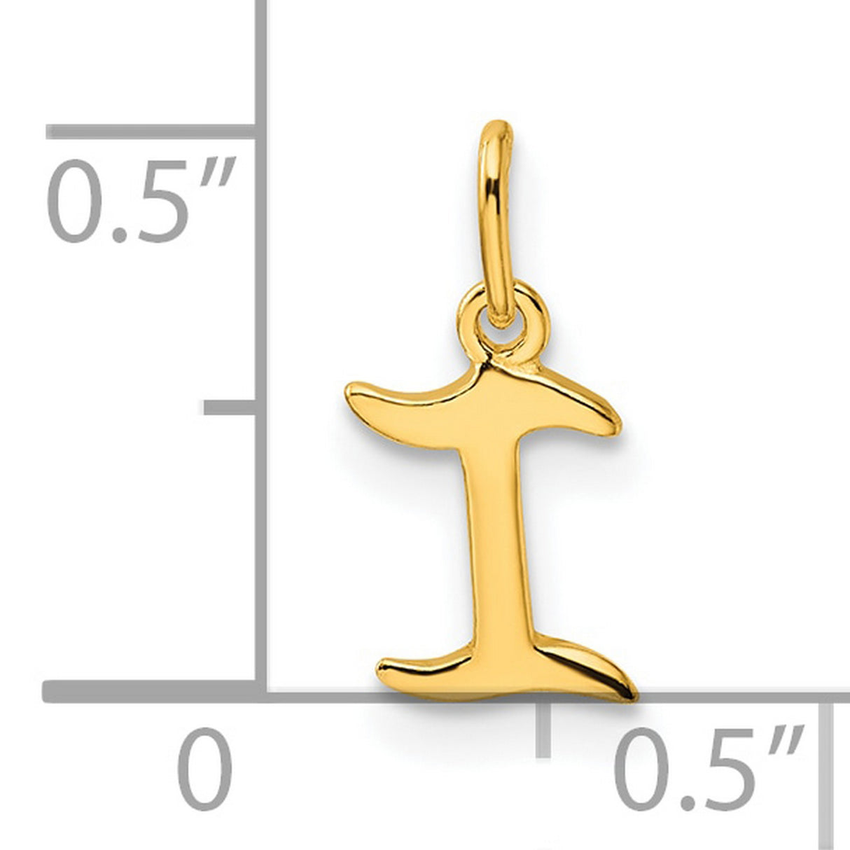 Polished Letter I Initial Charm Pendant in Real 925 Sterling SIlver